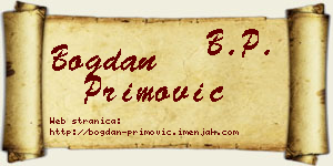 Bogdan Primović vizit kartica
